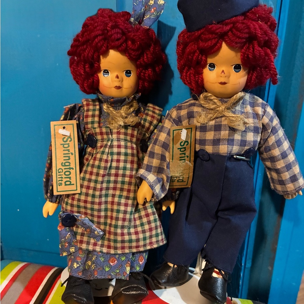 VTG Springford Gifts Raggedy Ann & Andy Doll Set Primitive Collectible NWT